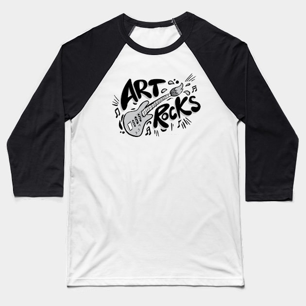 Art Rocks! Baseball T-Shirt by 5FingerTees